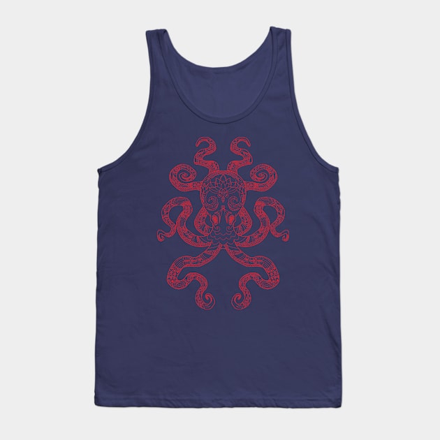 Color Me Octopus - Red Tank Top by theMeticulousWhim